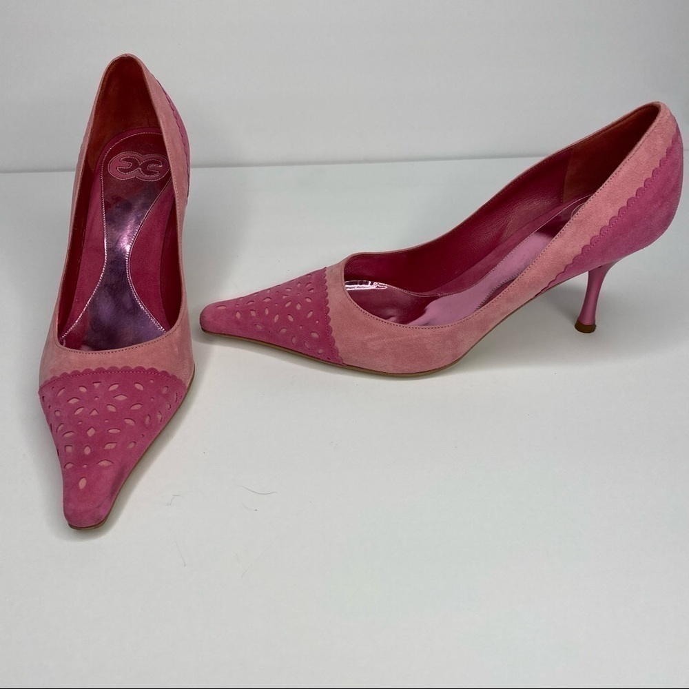 𝅺ESCADA Suede Pink Two-Toned Heel